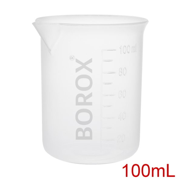 Borox Plastik Beher 100 ml - Kabartma Dereceli Ölçülü Beaker