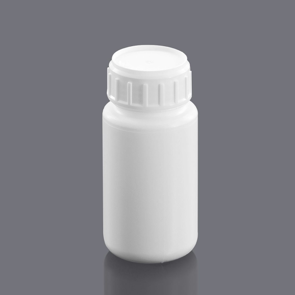 Borox Plastik Yuvarlak Şişe 100 ml - Beyaz Kapaklı 5 Adet