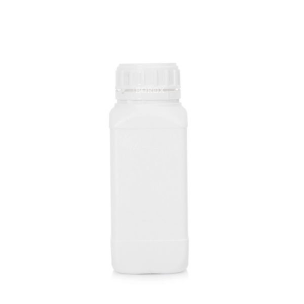 Borox Plastik Kare Şişe 500 ml - Beyaz Kapaklı Şişe 5 Adet