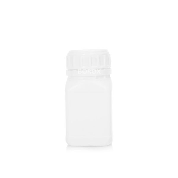 Borox Plastik Kare Şişe 250 ml - Beyaz Kapaklı Şişe 5 Adet