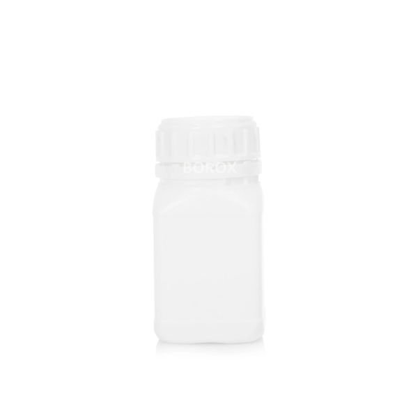 Borox Plastik Kare Şişe 250 ml - Beyaz Kapaklı Şişe 5 Adet