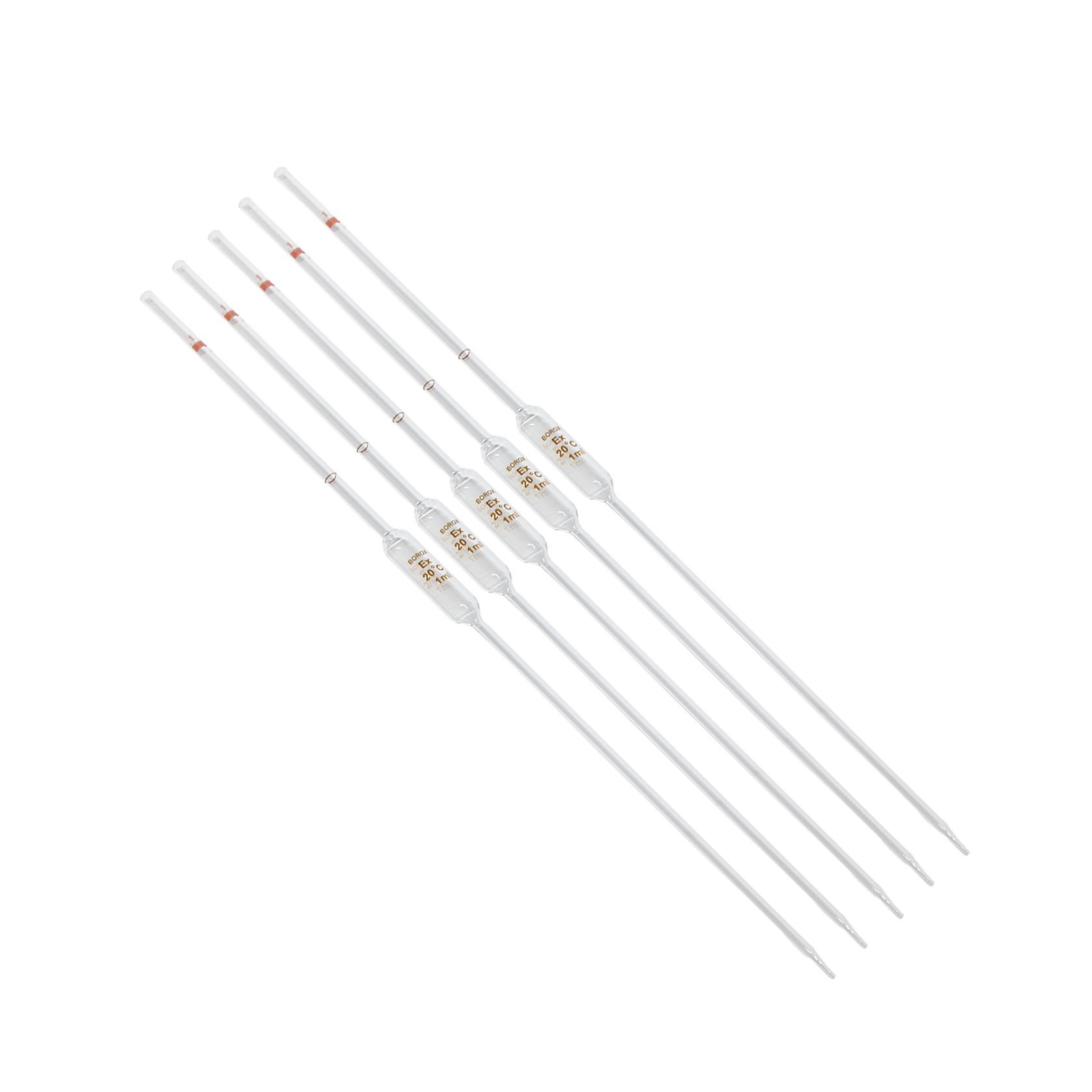 Bullu Pipet Cam 1 ml - Volumetrik Pipet - 5 adet/paket