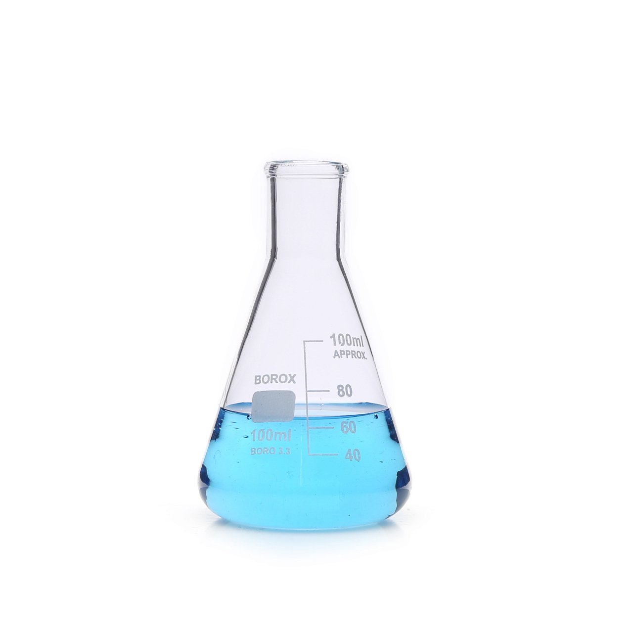 Borox Cam Erlen 100 ml - Dereceli Erlenmeyer Flask Dar Boyun