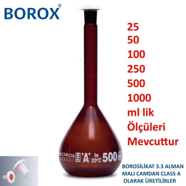 Borox Cam Balon Joje 250 ml Amber - Plastik Kapaklı Class A
