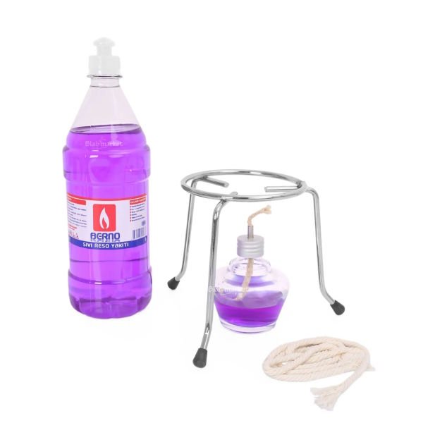 Borox Sac Ayak + Alkol Lambası + Fitil 3lü + 1 L İspirto Set