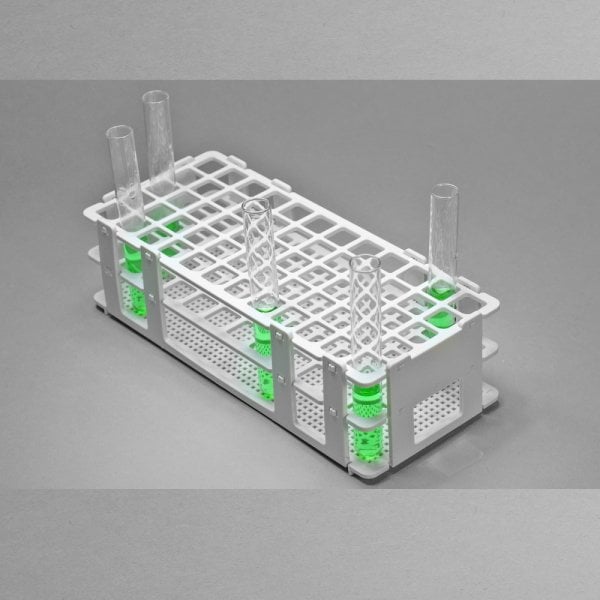 Borox Deney Tüpü Standı 60 Delik 16mm - Plastik Beyaz Tüplük