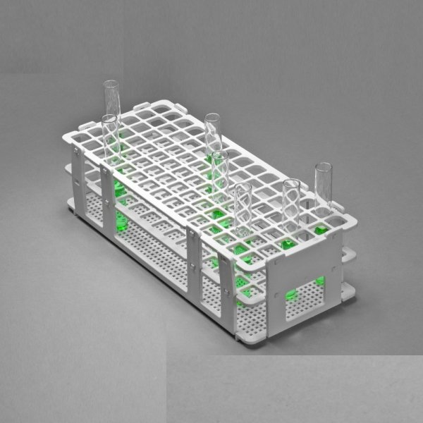 Borox Deney Tüpü Standı 90 Delik 13mm - Plastik Beyaz Tüplük