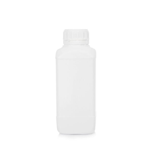 Borox Plastik Kare Şişe 1000 ml - Beyaz Kapaklı Şişe 5 Adet
