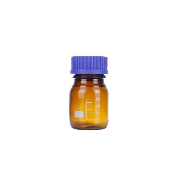 Borox Amber Cam Şişe 100 ml - Vida Kapaklı Boş Numune Şişesi