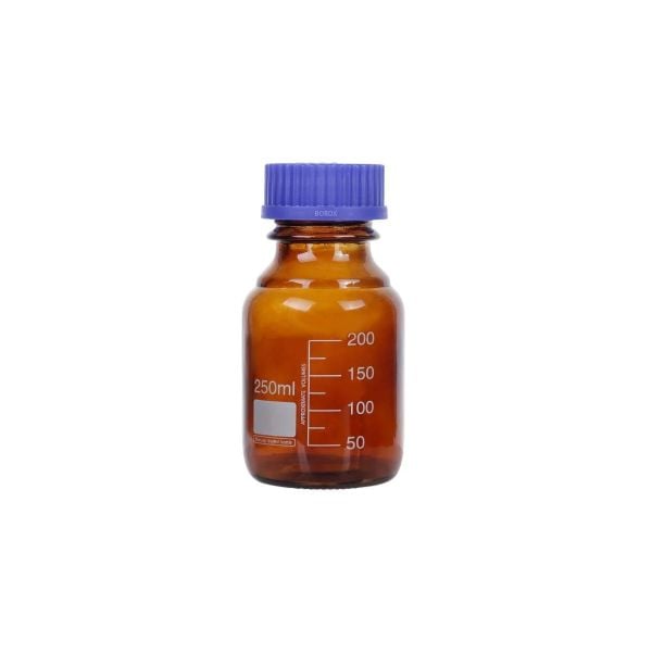 Borox Amber Cam Şişe 250 ml - Vida Kapaklı Boş Numune Şişesi