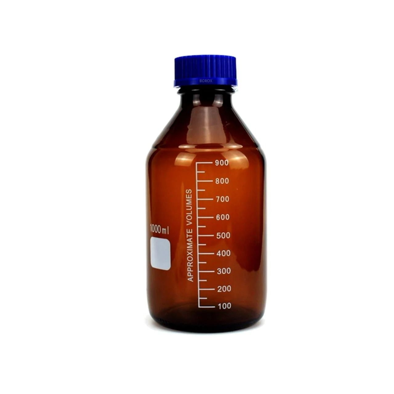 Borox Amber Cam Şişe 1000 ml - Vida Kapaklı Boş Numune Şişesi