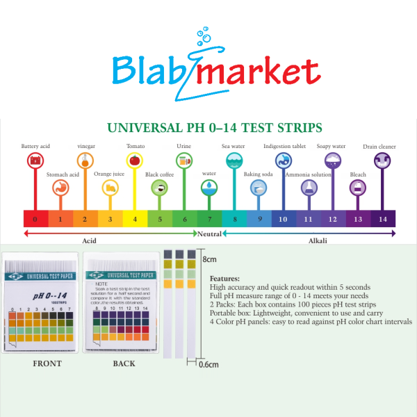 pH Kağıdı - İndikatör Test Kağıtları 0-14 pH Metre Universal