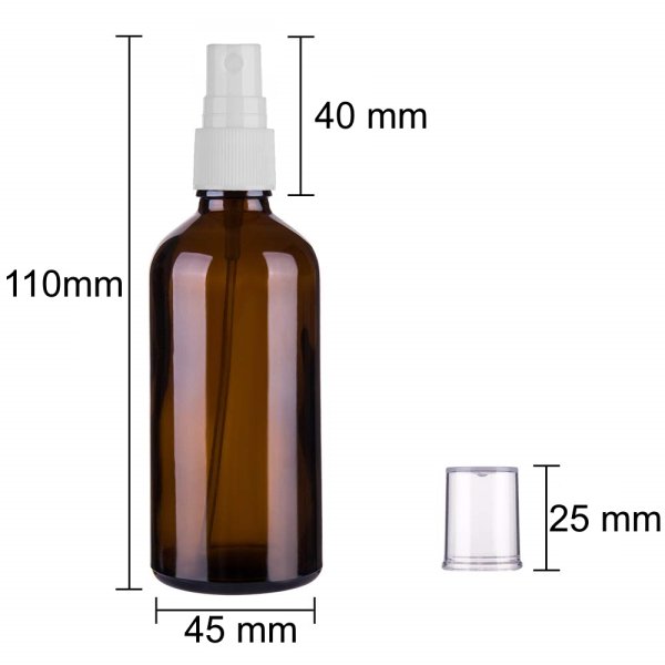 Borox Amber Cam Sprey Şişesi 100 ml - Spreyli Kolonya Şişe