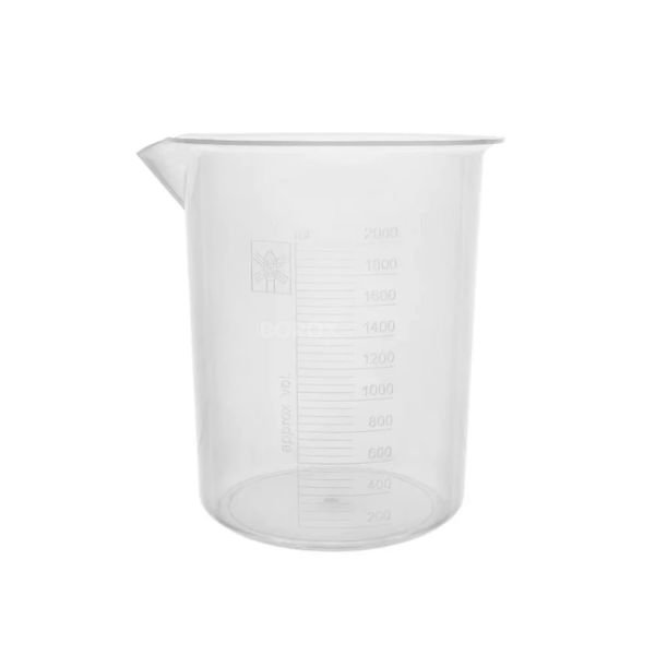 Borox Plastik Beher 2000 ml - Kabartma Dereceli - Plastic Beaker Autoclavable