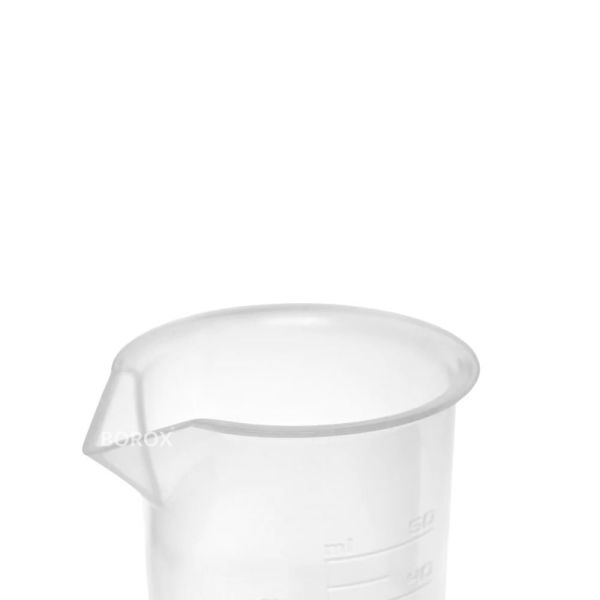 Borox Plastik Beher 50 ml - Kabartma Dereceli - Plastic Beaker Autoclavable