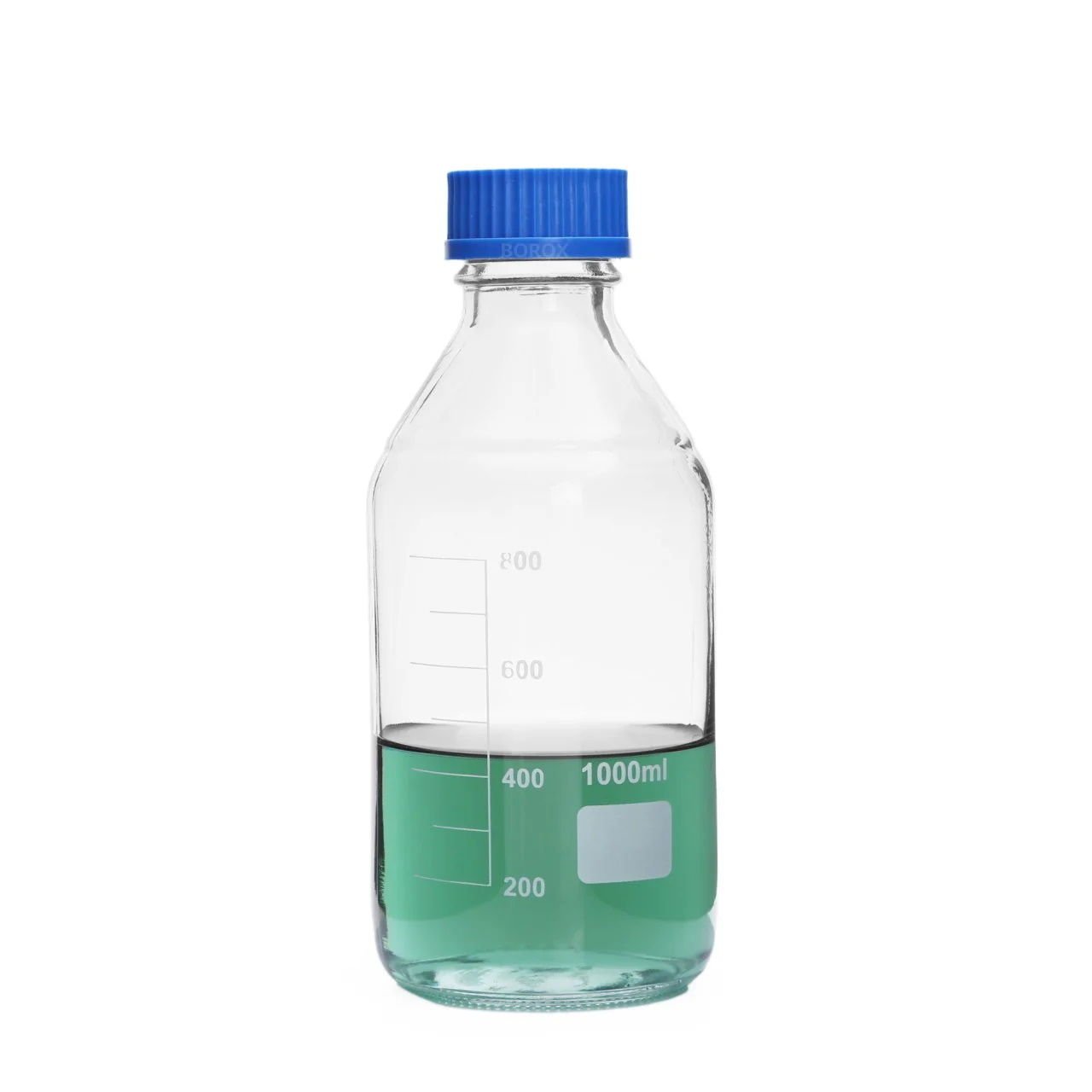 Borox Cam Şişe 1000 ml - Vida Kapaklı Boş Numune Şişesi