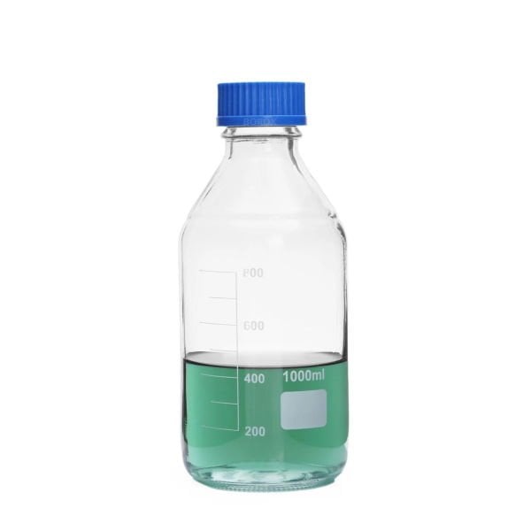 Borox Cam Şişe 1000 ml - Vida Kapaklı Boş Numune Şişesi