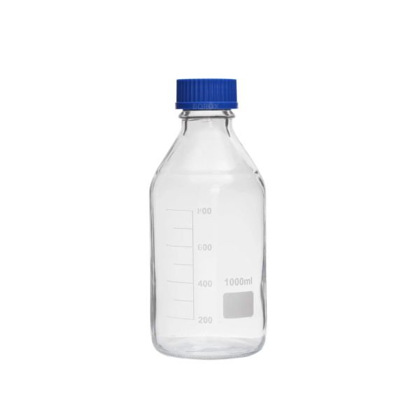 Borox Cam Şişe 1000 ml - Vida Kapaklı Boş Numune Şişesi