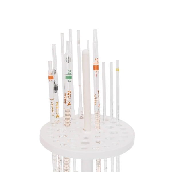 Borox Pipet Standı Dik - 44 Pipet Kapasiteli - Döner Tip