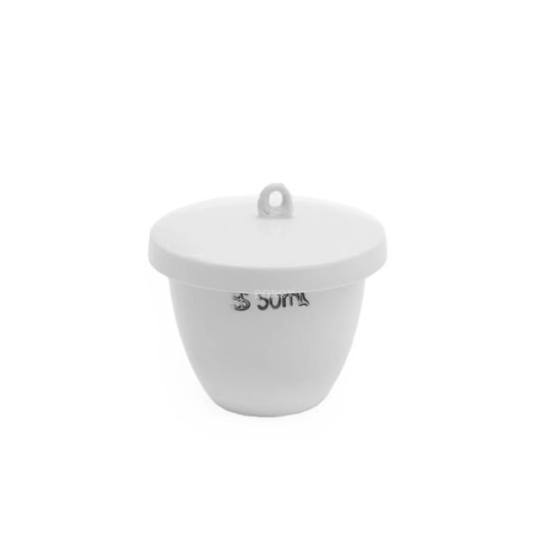 Borox Porselen Kroze - Kapaklı Pota 50ml - Çap 53mm Crucible