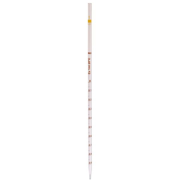 Borox Cam Dereceli Pipet 1 ml - Serolojik Pipet - 5 Adet