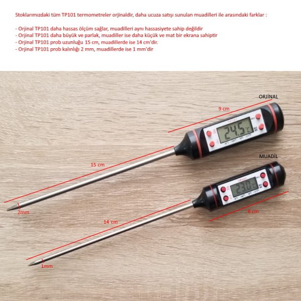 Dijital Termometre TP101 -50-300C - Problu Gıda Termometresi
