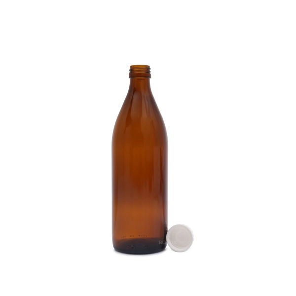 Borox Cam Amber Şişe 500 ml - Kilit Kapaklı Şişe Kahverengi