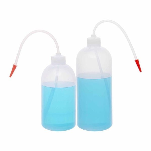 Borox Piset 1000 ml - Renkli Yıkama Şişesi - Şeffaf - PE Plastik Uzun Form