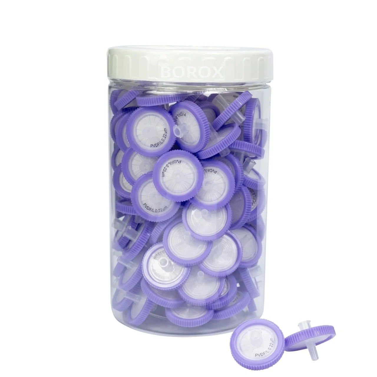 Borox PVDF Şırınga Filtre - Non Steril 0.22µm - Mor - 100 Adet