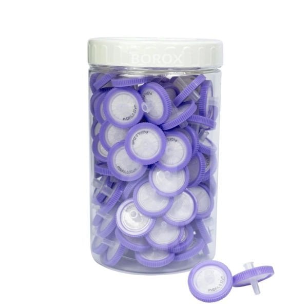 Borox PVDF Şırınga Filtre - Non Steril 0.22µm - Mor - 100 Adet