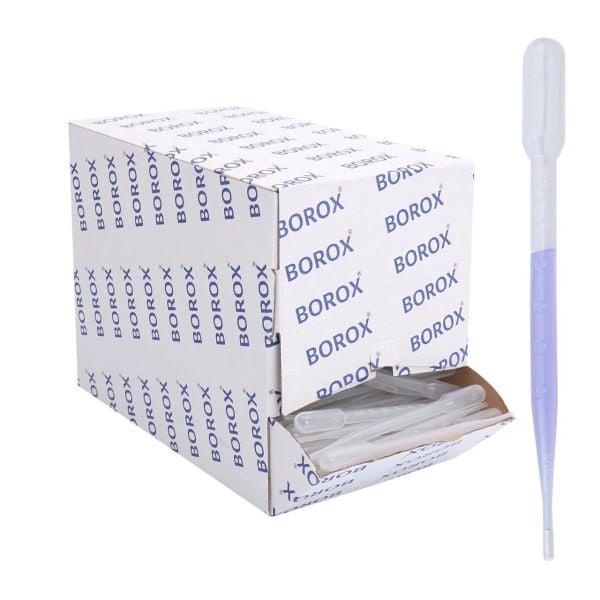 Borox Pastör Pipet - Plastik Damlalık 0.5-3.0 ml - 500 Adet