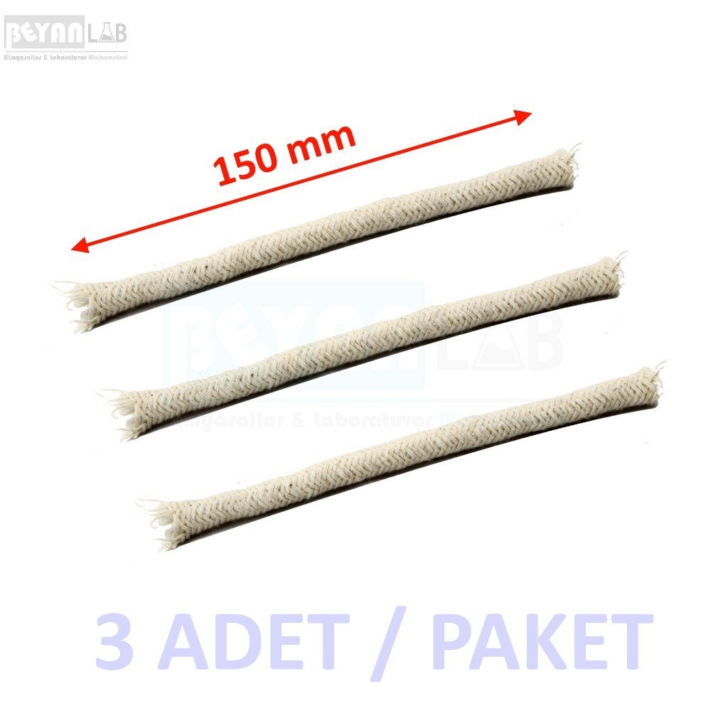 Borox Alkol Lambası Fitili 150 mm - 3 Adet/paket - 15mm Çap