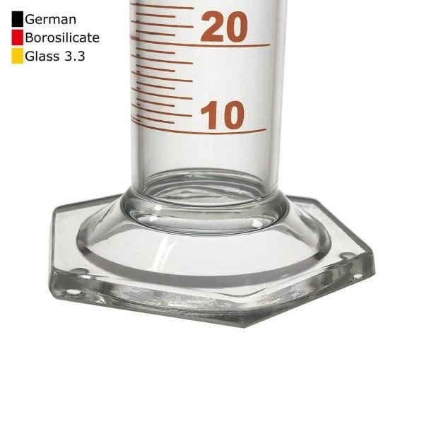 Borox Cam Çalkalamalı Mezür 50 ml - Plastik Tıpalı Dereceli Silindir