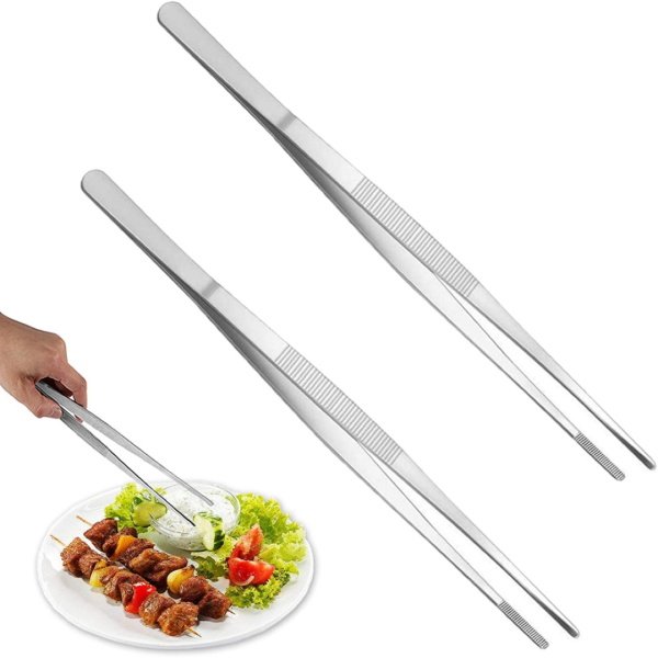 Borox Penset 30cm Paslanmaz Çelik - Aşçı Cımbızı Düz-Küt Uç