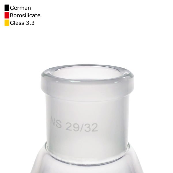 Borox Cam Balon 1000 ml - Dibi Yuvarlak Şilifli - Üç Boyunlu 29/32-14/23