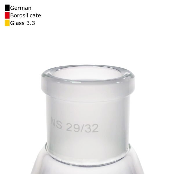 Borox Cam Balon 2000 ml - Dibi Yuvarlak Şilifli - Üç Boyunlu 29/32-19/26