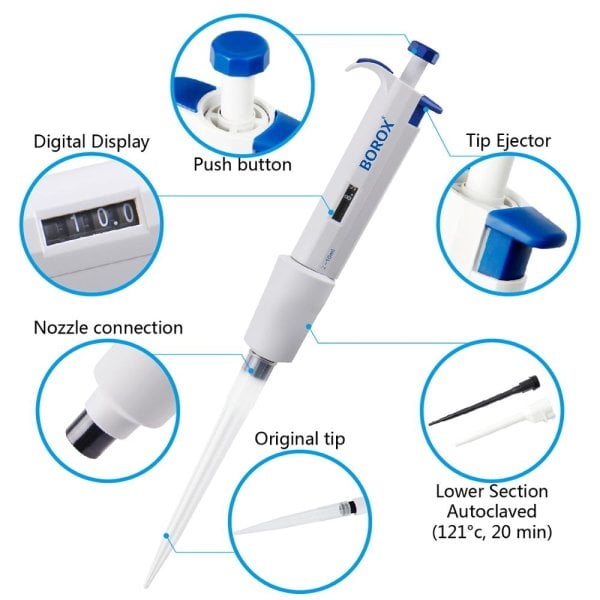 Otomatik Pipet 2 - 10ml - Mikropipet - Ayarlanabilir Hacimli