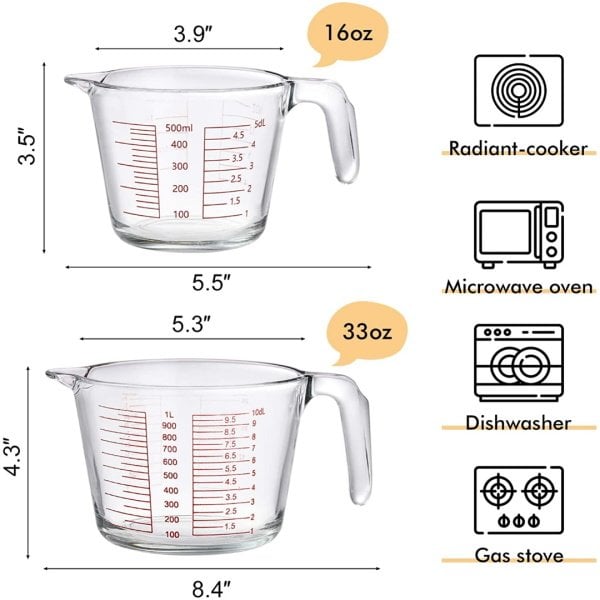 Borox Kulplu Cam Beher 500ml - Ölçü Kabı Beaker with Handle