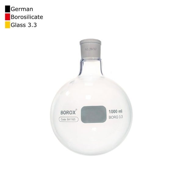 Borox Cam Balon 1000 ml - Dibi Yuvarlak - Norm Şilifli 29/32 - Kaynatma Balonu