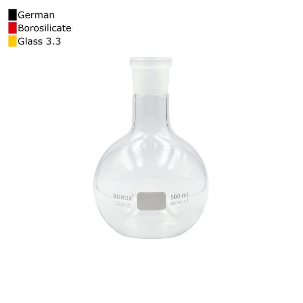 Borox Cam Balon 500 ml - Dibi Düz - Norm Şilifli 29/32 - Uzun Boyunlu