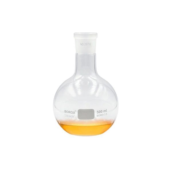 Borox Cam Balon 500 ml - Dibi Düz - Norm Şilifli 29/32 - Uzun Boyunlu