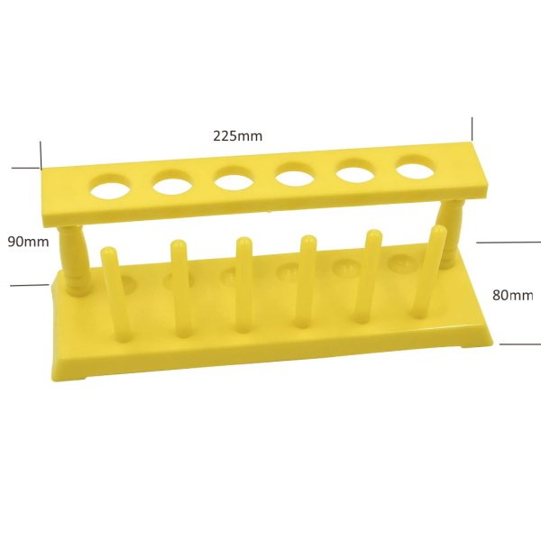 Borox Deney Tüpü Standı 22 mm - PP Tüplük 6 Kurutma Mandallı