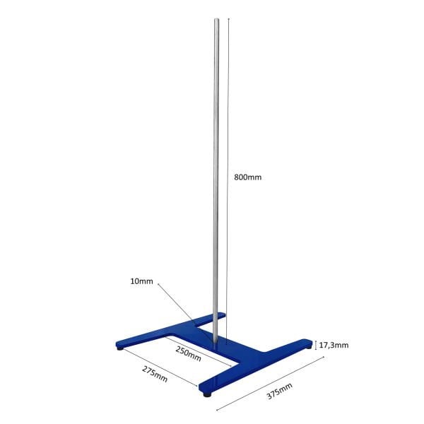 Borox Büret Standı 333x375mm - H Şeklinde Bunzen Mesnedi Set - 80cm Çubuklu - Yüksek Kalite
