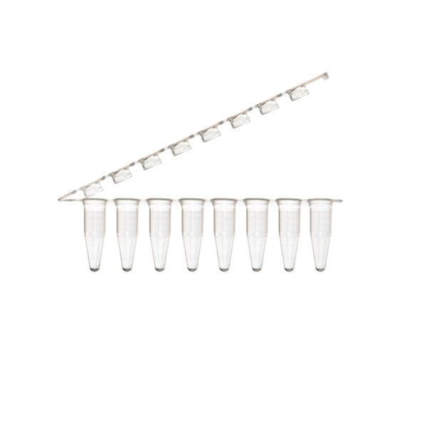 0,1 ml PCR Tüp  PCR Strip Tubes –  DNAse/RNAse, Projen İçermez, Tüp ve Kapak Şeffaf Tasarım – 125 Adet Paket