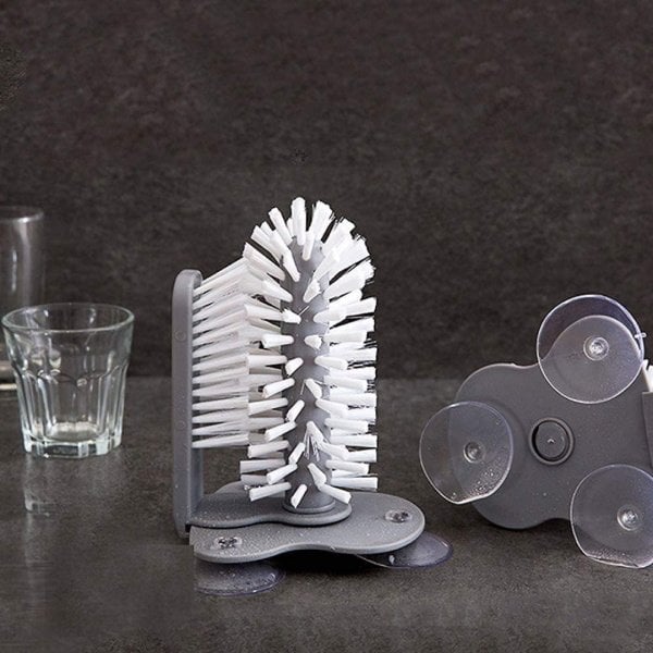 Bardak Fırçası - Cam Beher Temizleyici Fırça - 2 Fırçalı Laboratuvar Temizleme Aparatı