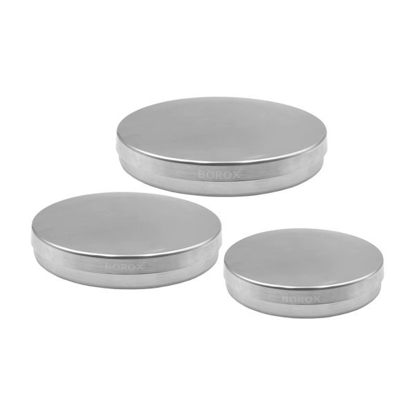 Borox Paslanmaz Çelik Petri Kabı 150mm - Petri Kutusu Kapaklı