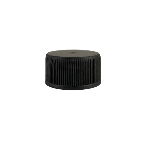 25pp Siyah Kilitsiz Kapak - PE Contalı - 25 mm Ağızlı Şişeler İçin Uygundur