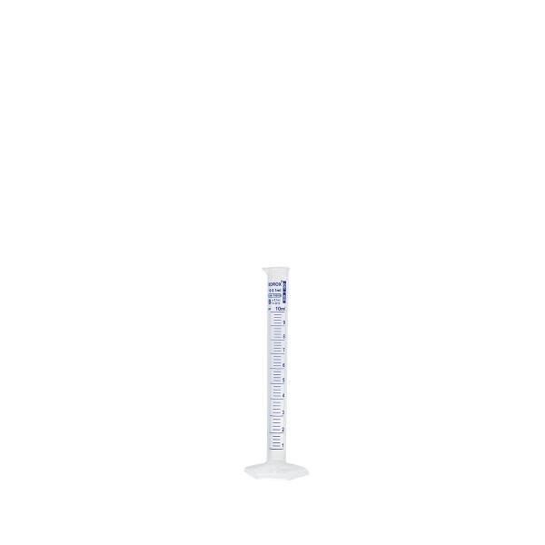 Borox Plastik Mezür 10 ml - Uzun Form - Dereceli Silindir Mavi Skala