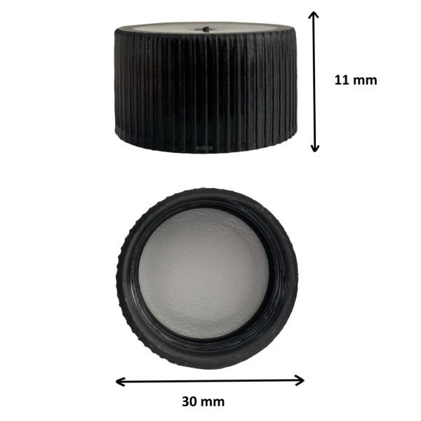 28pp Siyah Kilitsiz Kapak - PE Contalı - 28 mm Ağızlı Şişeler İçin Uygundur