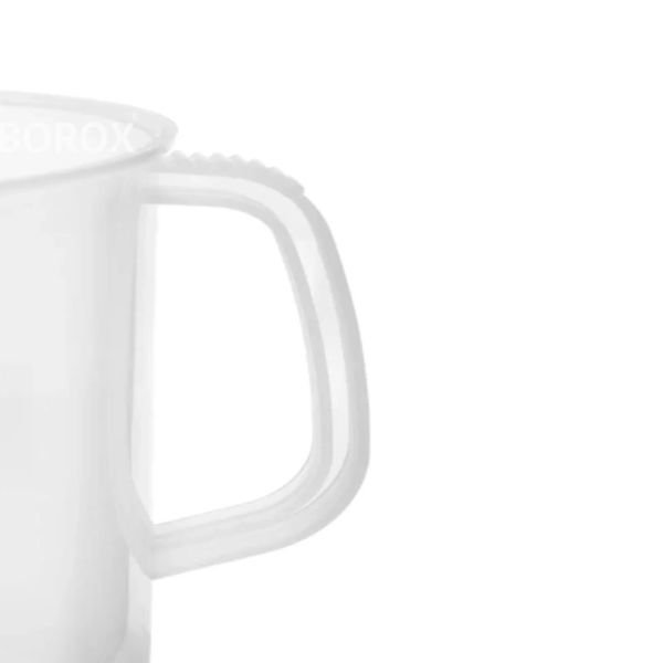 Borox Kulplu Plastik Beher 500 ml - Kabartma Dereceli Beaker - Ölçü Kabı - PP Beher